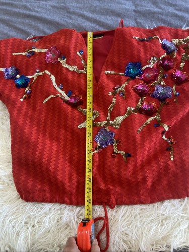 80’s Diane Freis French Vintage Jumper Shoulder Pads Embellished Sequin One Size - Picture 18 of 20