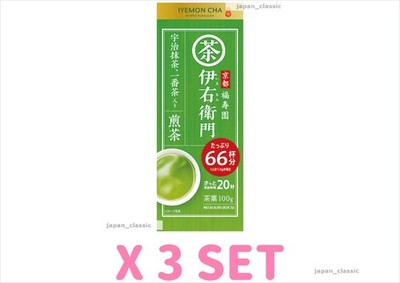 IYEMON MATCHA SENCHA GREEN TEA UJI JAPANESE LOOSE LEAF TEA FUKUJUEN 100g X 3