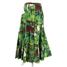 Trelise Cooper Green Boho Full Swing Midi Circle Skirt Sailing Motif Size 4