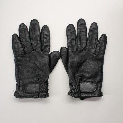 Ladies medium genuine lambskin leather gloves thinsulate lining decorative cuff