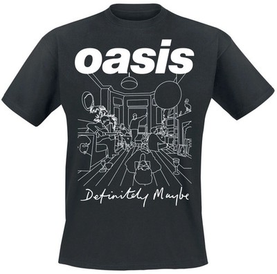 Oasis T-Shirt Herren DM Illustration schwarz Band-Merch, Bands, Nachhaltigkeit
