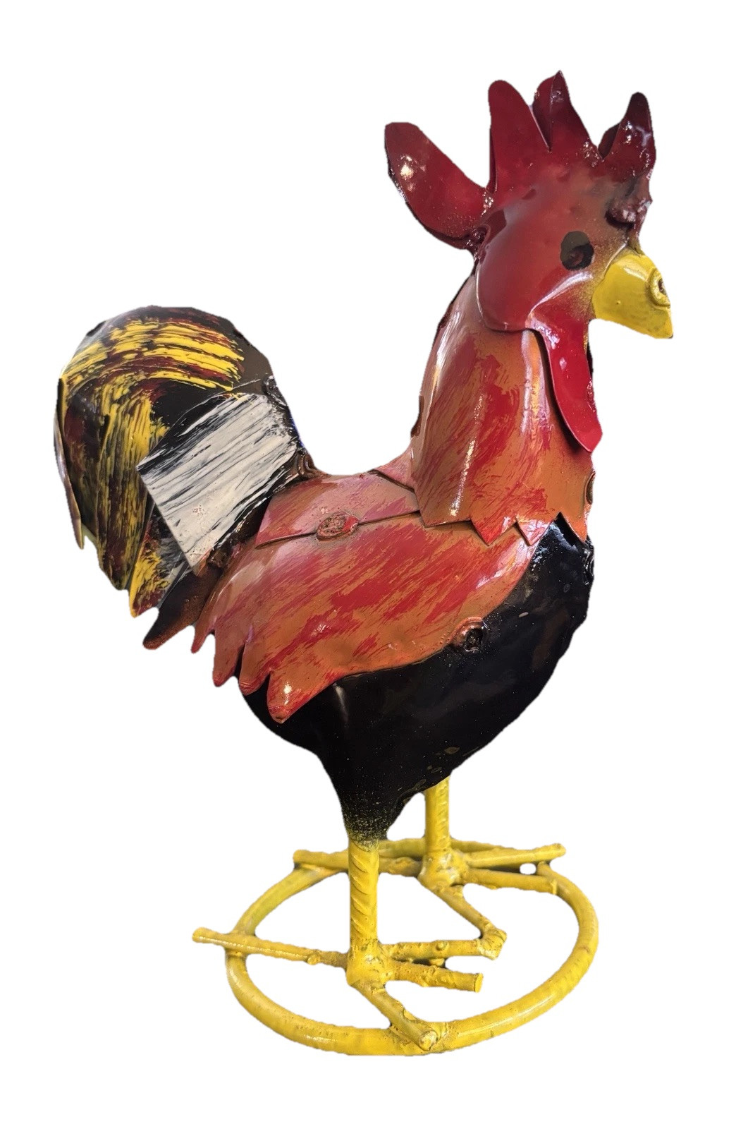 Enamel Tin Vintage-Like Rooster 7.5”H (JC)