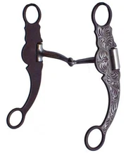 Showman Stainless Steel Snaffle Bit w/ Brown Steel Cheeks
