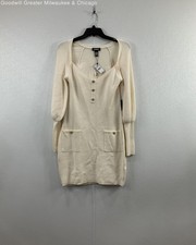 NWT Express Cream Knit Sweat Dress Women's SZ L