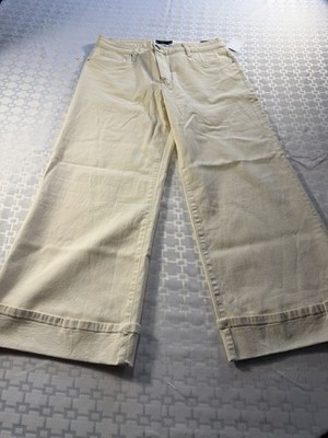 KUT from the Kloth High Rise Fab Ab Wide-Leg Denim Jeans Beige 12P