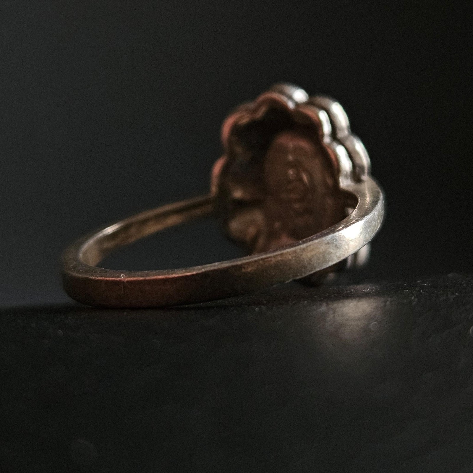 Malachite Crystal Surrounded Daisy Ring Solid Sil… - image 8