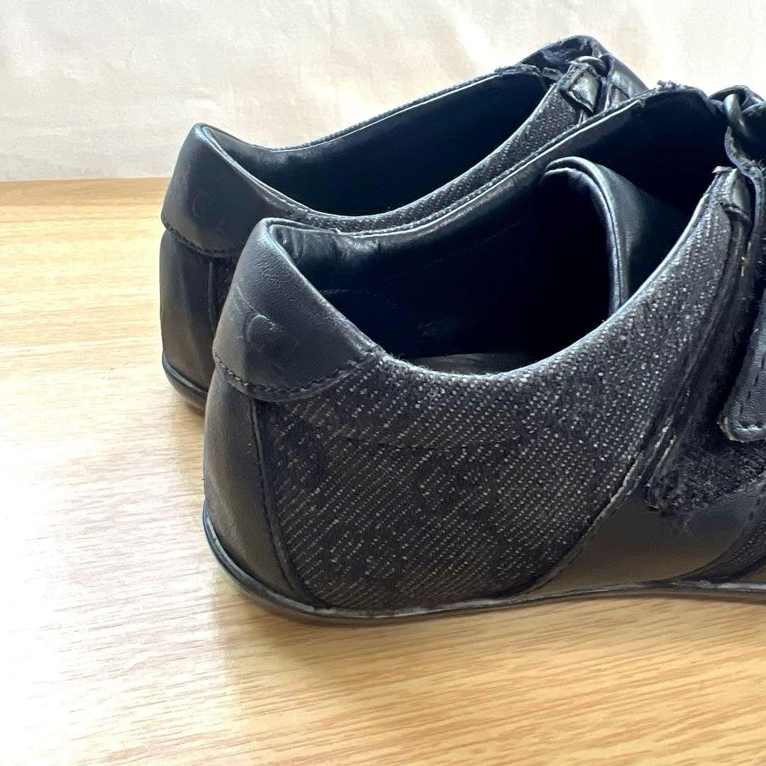 Auth Gucci Leather GG Low cut Sneakers Logo EU34.5 US4.5 UK1.5 Black Women thumbnail 8