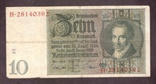 Papiergeld Deutsches Reich 1929 Zehn Reichsmark 3