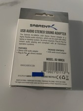 Sabrent AU-MMSA USB External Stereo 3D Sound Adapter - Black
