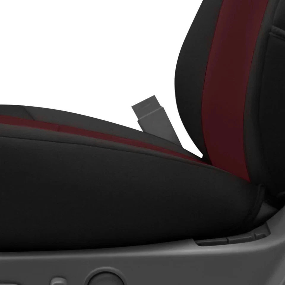 For Nissan Titan XD 16-21 Neosupreme 1st Row Black & Wine Custom Seat Covers - Image 3 of 4