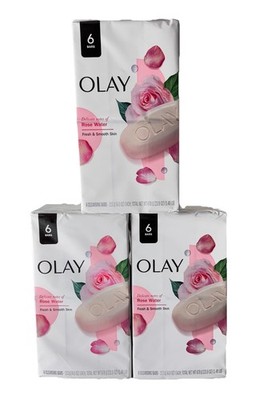 Olay Delicate Notes of Rose Water Fresh & Smooth Cleansing Soap 18 Bars Total