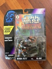 Star Wars Shadows of The Empire Boba Fett vs IG-88 Figures w Comic Book 1996