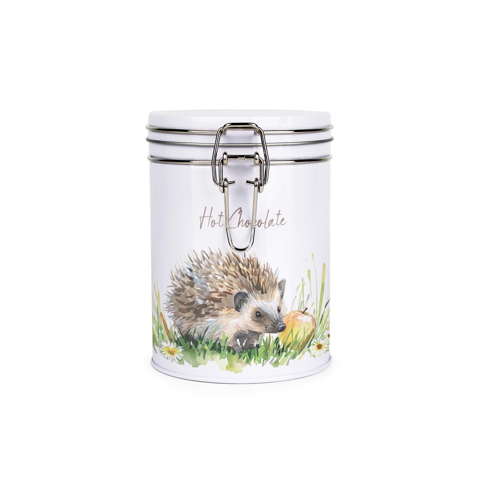 Purely Home Hedgehog & Apple Drinks Canister - Hot Chocolate Storage Gift Tin