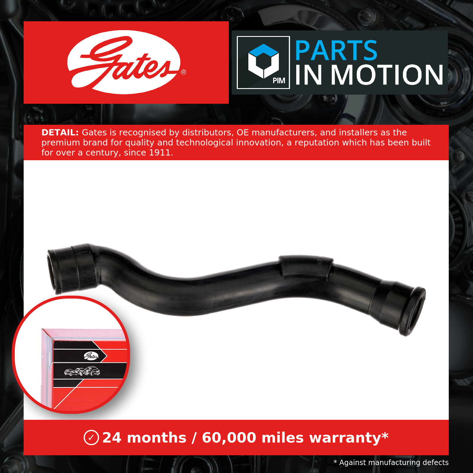 Crank Case Breather Pipe Hose EMH487 Gates 028103493S 747100487 Quality New