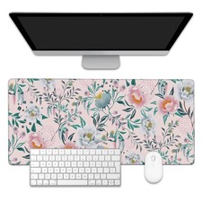 Floral Desk Mat,Large Gaming Mouse Pad,Non-Slip Rubber Base Desk Pad with Sti...
