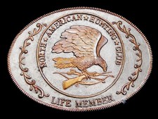 MH11126 NORTH AMERICAN HUNTING CLUB LIFE MEMBER BELT BUCKLE