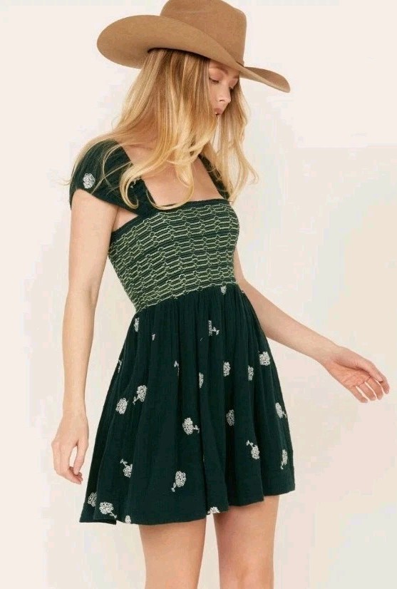 Free People Women's Tory Floral Smocked Mini Dress