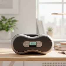 Sleek Portable Bluetooth CD Boombox with FM Radio Ultimate Music Flexibility