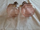 Vintage Jeanette Glass 6” Pink Poinsettia Depression Glass Salt & Pepper Shakers — photo 6