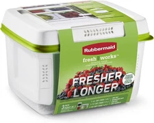 Rubbermaid FreshWorks Medium & Large Produce Storage Containers- 3 Container Set