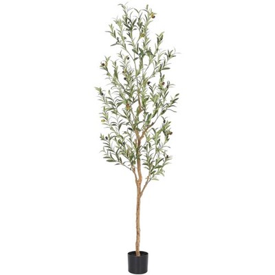 Natural Wood Trunk Indoor Artificial Olive Tree