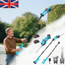 21V Garden Cordless Pole Hedge Trimmer Long Reach Telescopic Extendable Electric