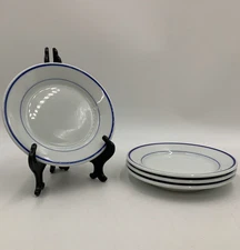 Apilco Plates Tradition Blue Bread & Butter Porcelain France 6.25" S/4 #D349