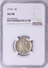 1916 AU58 Buffalo Nickel #586