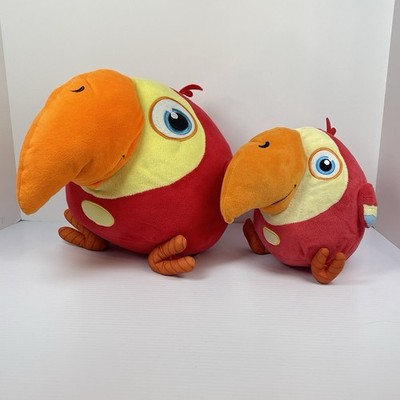 Baby First TV VocabuLarry Large Small Plush Red Bird Parrot Stuffed Animal  Lot