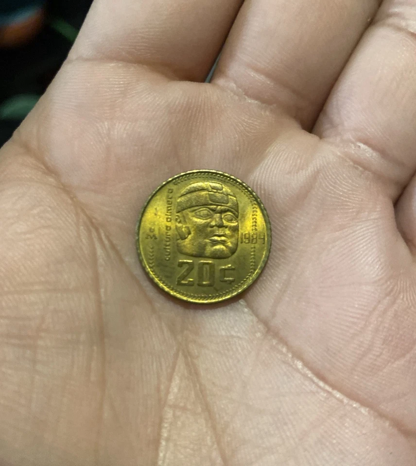 20 Centavos México 1983-84, Cabeza de Piedra Cultura Olmeca, LOTE DE 6 MONEDAS, Circuladas Foto 3 de 3