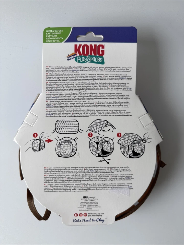 Kong Holiday Plays Spaces Pan de Jengibre Bungalow Gato Casa 2 Piezas Foto 2 de 2