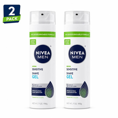 NIVEA MEN Sensitive Shave Gel, Shaving Gel for Sensitive Skin, 7 oz, Pack of 2