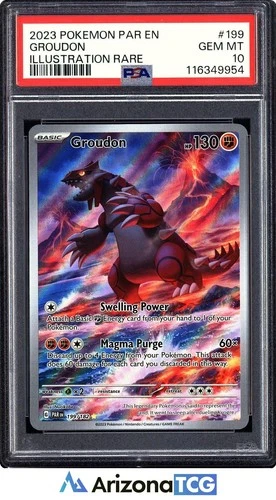 Pokemon 2023 Groudon 199/182 Illustration Rare Paradox Rift GEM MINT PSA 10