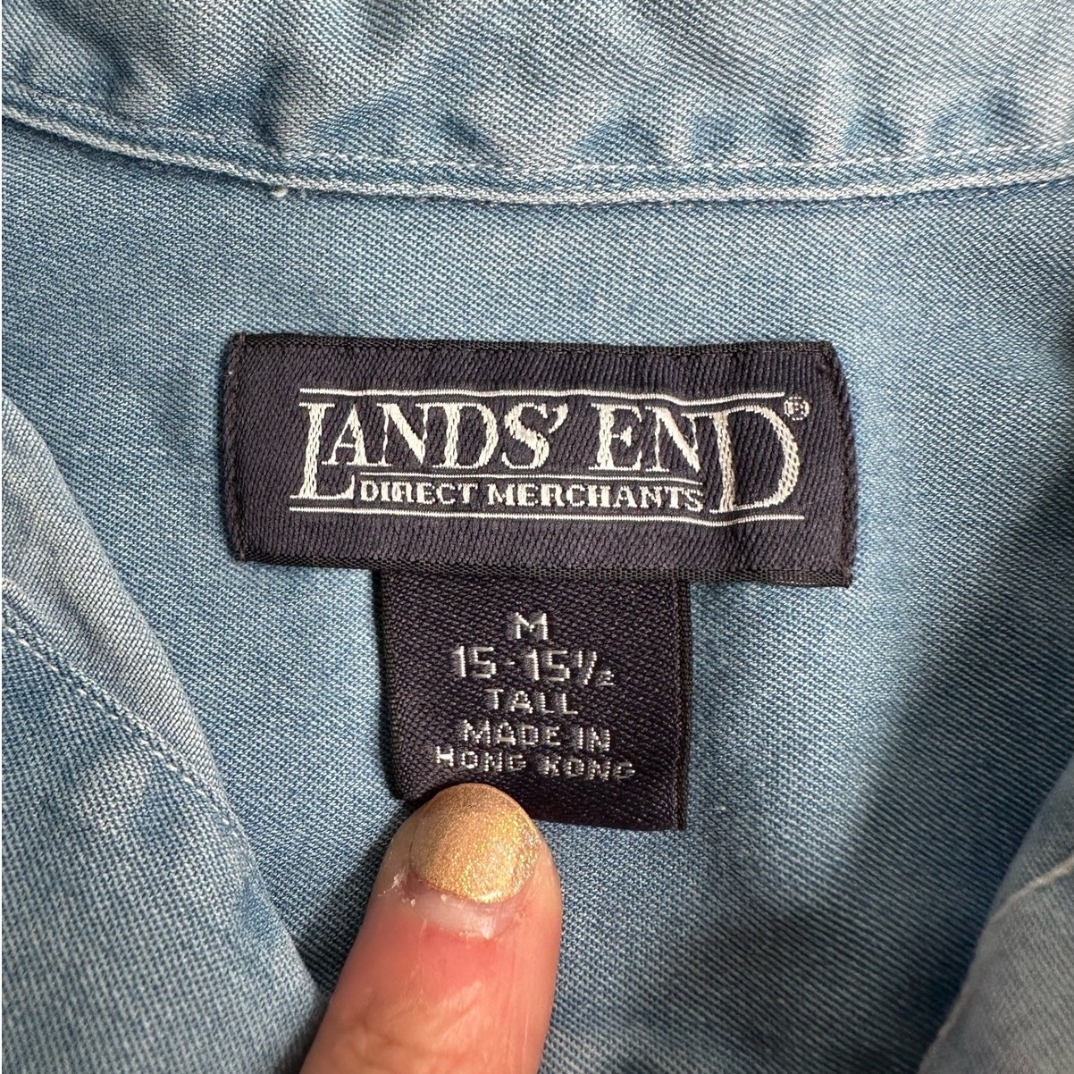 LandsEnd: Chambray Button Down - image 3