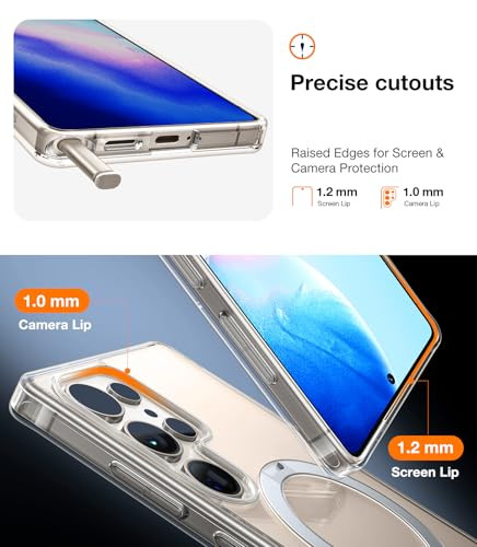360° Spin Magnetic Stand for Samsung Galaxy Fit for S25 Ultra Case Clear - Picture 6 of 8