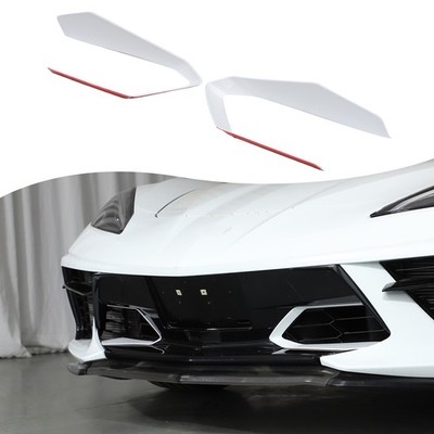 All White Front Lower Grille Accent Trim cover Fits Stingray Corvette C8 2020-26
