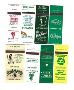 8 Irish  Matchcovers