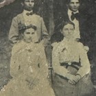 Antique Victorian Tintype Photo Group Portrait 2 Women 2 Men 2.5x3.5in