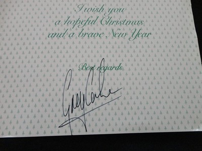 GREG LAKE SIGNED AUTOGRAPHED CHRISTMAS HOLIDAY CARD ~ APPROX 1979 emerson palmer