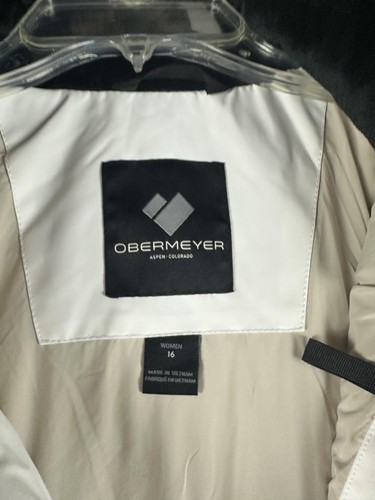 Obermeyer Jacket Womens 16 White Black Faux Fur Hooded Thermore Ski Coat - Bild 8 von 17