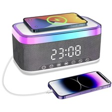 Digitaler Radiowecker mit Kabelloser Ladestation Nachtlicht und USB Ausgang