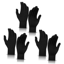 3 Pairs Winter Magic Gloves for Adult Men Women Warm Stretchy Knit Black