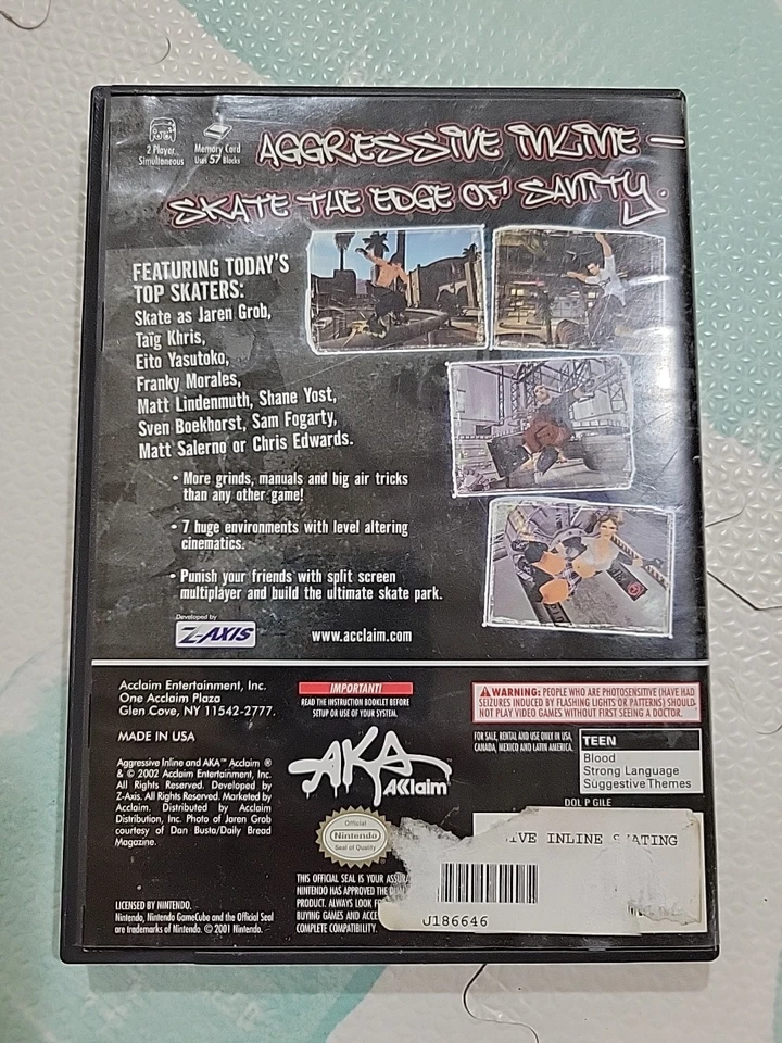 Aggressive Inline Nintendo GameCube Tested And Works Skate Game - Image 2 of 3