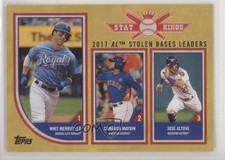 2018 Topps Big League Stat Kings Trio Gold Jose Altuve Cameron Maybin #314 2u3