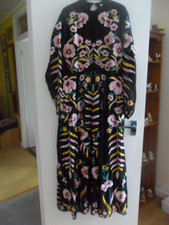 coast maxi floral black multi dress size 18 womens stunning  wedding/occasion
