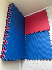 Interlocking Foam Gym Floor Mat Tiles, Square, Blue & Red 6 tiles , 24sq feet