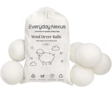 Wool Dryer Balls – Set of 6, 100% Organic New Zealand Wool, Eco-Friendly... 