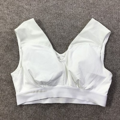 Tommie Copper Bra Womens Large White Shoulder Support Wireless Comfort Athletic