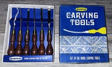 Vintage Marples 6 Piece Wood Carving Chisel Set Made In England No. 152 In Box