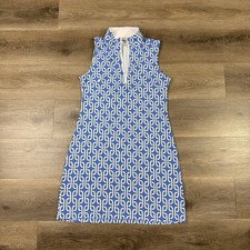 IBKUL Sleeveless Mock Dress Sz Small Blue Chain Link Multi UPF 50 